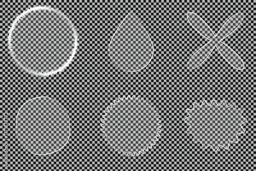 Abstract geometric shapes with smooth curves and sharp edges