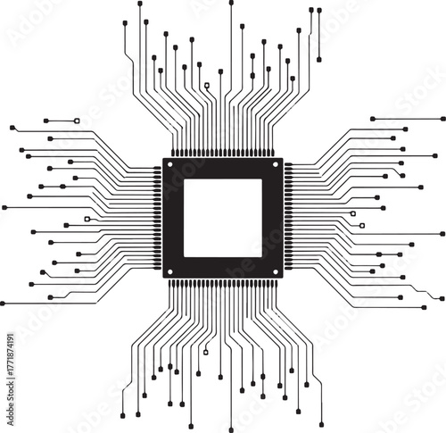 Central processor unit with outgoing circuitry and connections