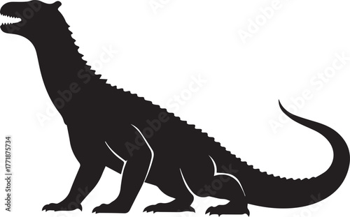 Dinosaur silhouette profile prehistoric reptile ancient creature isolated wild animal concept