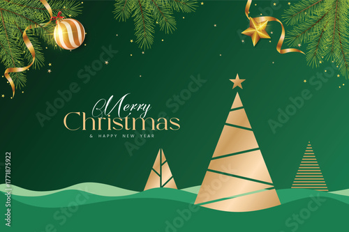 A luxury Christmas tree with luxury Background