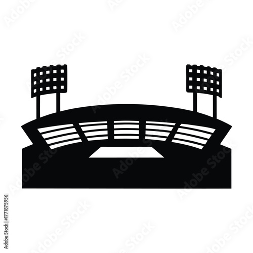 Stadium vector silhouette illustration for sports venue design and architectural projects use case