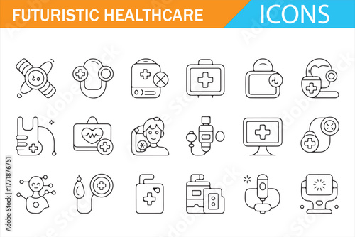 AI Medicine, Telehealth, and Smart Device Vector Collection