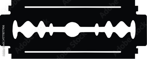 Silhouette of a Straight Sharp Razor Blade, 