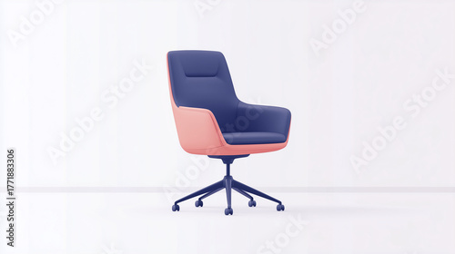 Ergonomic Office Chair 3D Model Comfort Productivity and Workspace Design Concept Illustration 