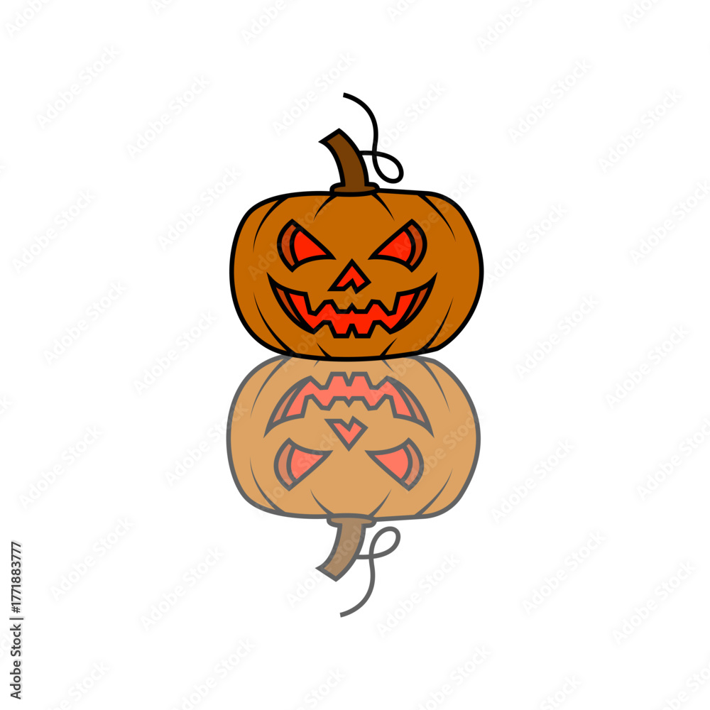 Obraz premium halloween pumpkin on white background