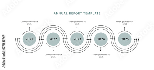5 step line journey infographic template vector element 