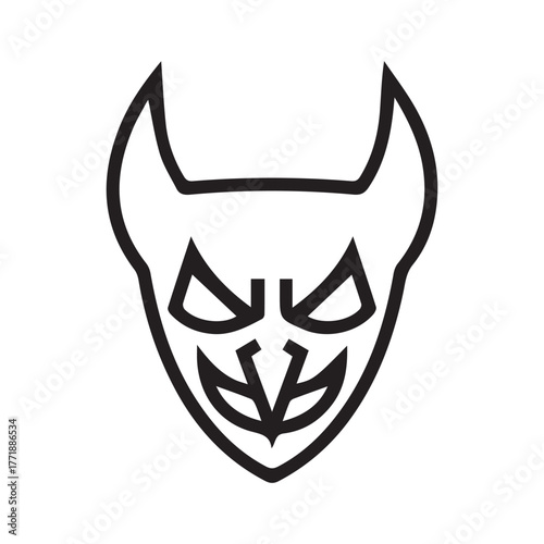 Angry stitched smiley face Halloween vector design