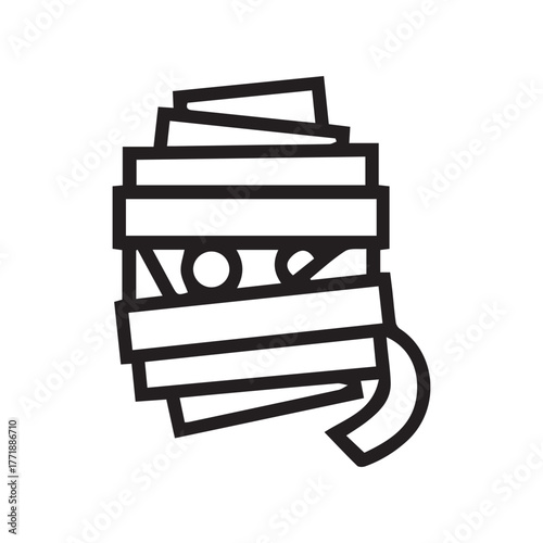 Angry stitched smiley face Halloween vector design