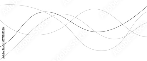 Technology abstract lines on white background. Undulate Grey Wave Swirl, frequency sound wave, twisted curve lines with blend effect