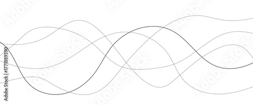 Wallpaper Mural Abstract wavy black and white curved lines. Torontodigital.ca