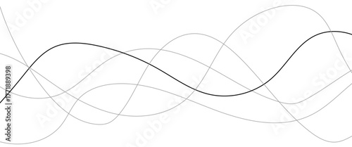 Abstract wavy black and white curved lines.