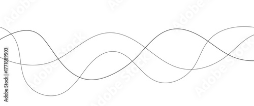 Abstract wave elements. Seamless wave pattern. Wavy curve line art striped graphic template line wavy abstract background