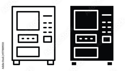 Simplistic Icons of Vending Machines in Two Contrasting Styles