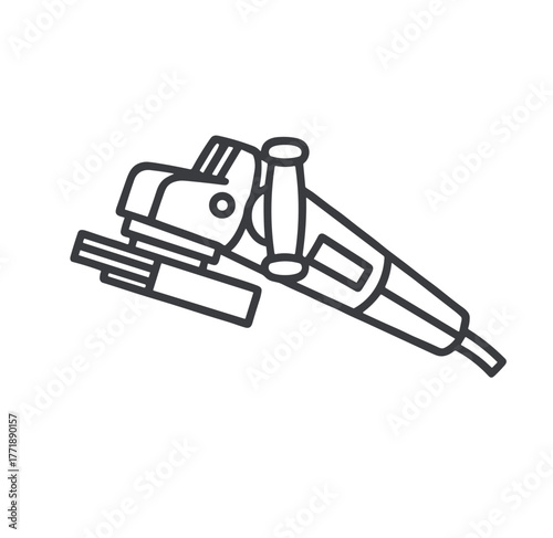 Welder tool equipment icon in minimalist outline design  