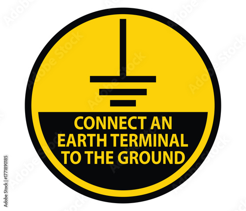Grounding Safety Sign for Electrical Systems and Equipment Installation