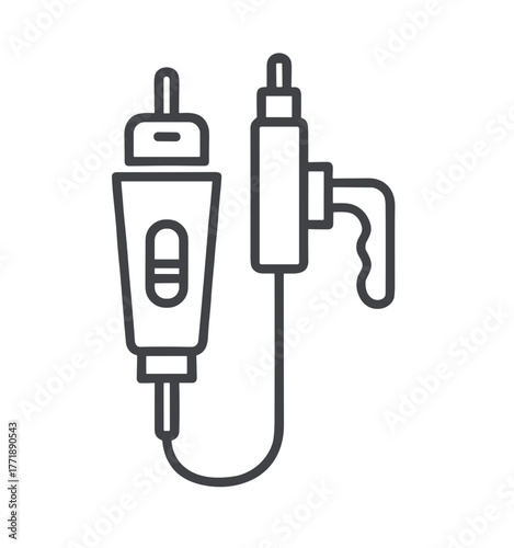 Welding machine icon with detailed design on white background  