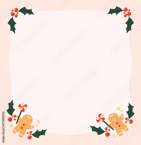 Gingerbread man vector frame  illustration