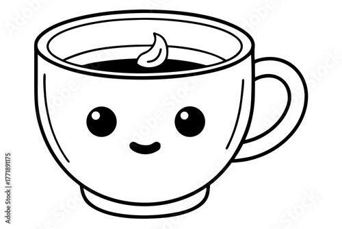 illustration of a cute cup of coffee