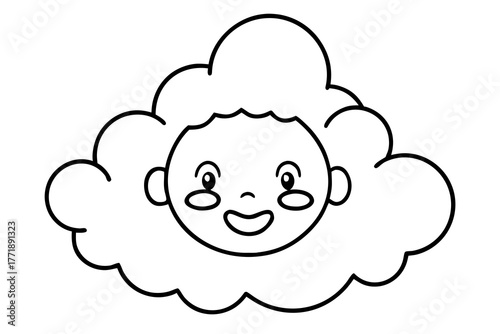 cloud with a cute face