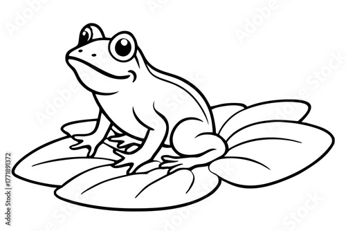 Frog sitting on a leaf