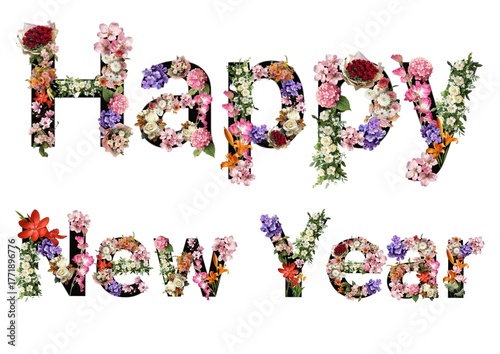happy new year floral design 