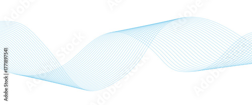 Digital frequency track equalizer, Curve wave seamless pattern. Colorful moving lines design for banner, wallpaper, Business banner, poster. Abstract blue futuristic blend waves lines technology