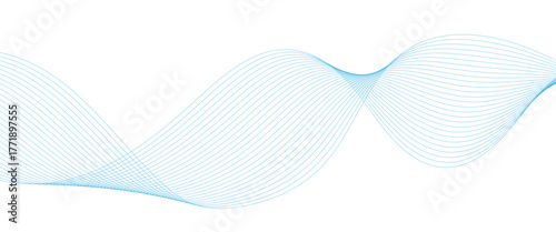 Digital frequency track equalizer, Curve wave seamless pattern. Colorful moving lines design for banner, wallpaper, Business banner, poster. Abstract blue futuristic blend waves lines technology