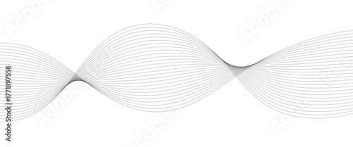 frequency sound wave lines, technology, data science, business wave line background. Abstract wavy grey stream element for design on transparent background isolated.