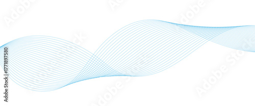 Digital frequency track equalizer, Curve wave seamless pattern. Colorful moving lines design for banner, wallpaper, Business banner, poster. Abstract blue futuristic blend waves lines technology