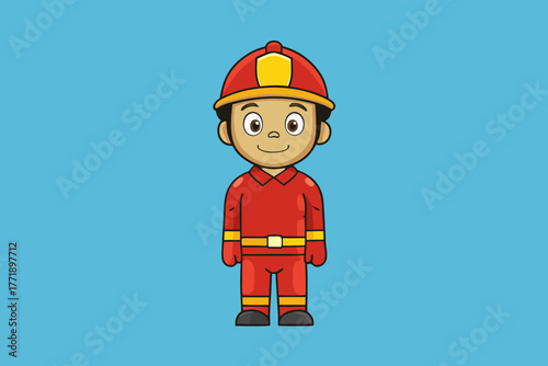 A dynamic cartoon scene of a firefighter background vector illustration