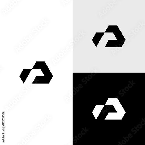 d initial monogram vector icon illustration