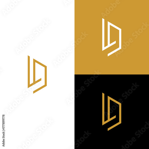 l d initial monogram vector icon illustration