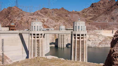 The Hoover Dam on the Colorado River.