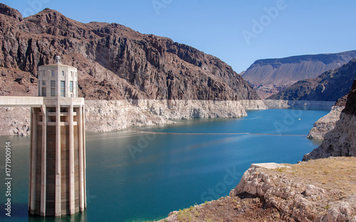 The Hoover Dam on the Colorado River.
