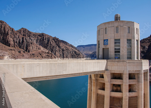 The Hoover Dam on the Colorado River.