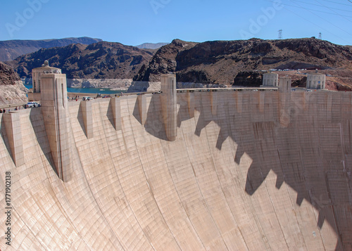 The Hoover Dam on the Colorado River.