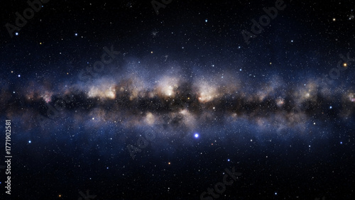 Expansive celestial panorama showcasing a vibrant galaxy filled with countless twinkling stars and swirling nebulae, evoking wonder and cosmic exploration