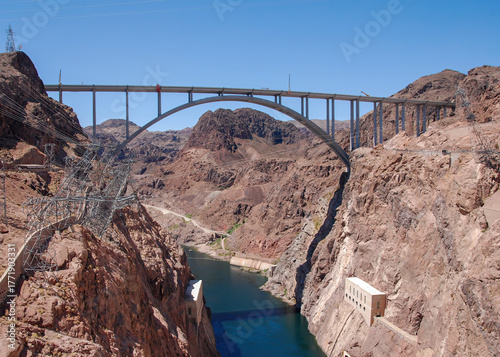 The Hoover Dam on the Colorado River.
