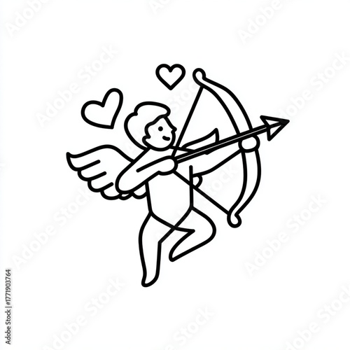 Aesthetic Decor for Couple Spaces Aesthetic Decor for Couple Spaces A charming illustration of a cupid with a bow, aiming at hearts. Perfect for themes of love and romance.