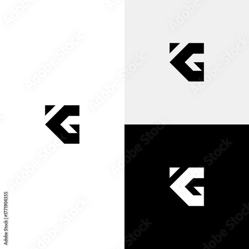 kg intial monogram vector icon illustration