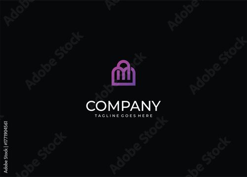 Monogram Intertwined Letter M Vector Logo for Architecture Gate Tradition Strong Security Abstract Arches or Modern Bold Corporate Brand Identity