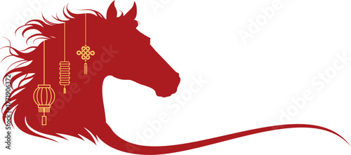 Red chinese horse shio of vector illustration