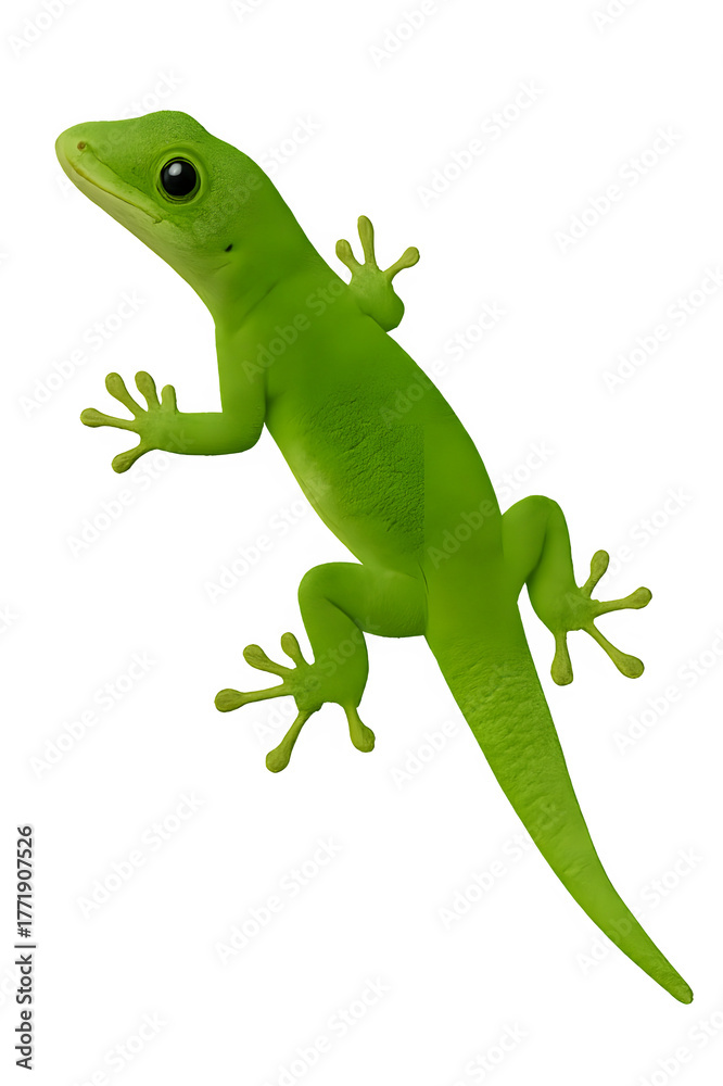 Fototapeta premium Green Lizard PNG Isolated Reptile Animal on Transparent Background