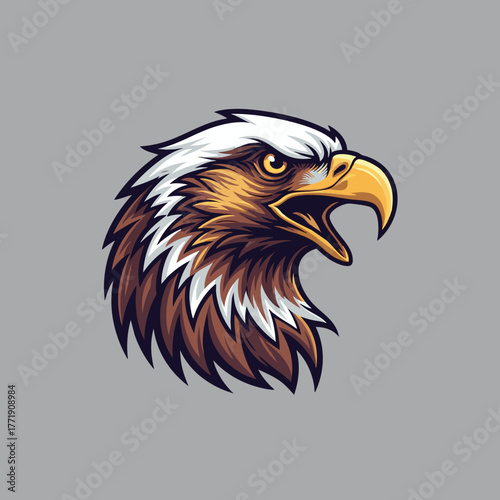 American Eagle Mascot Logo - Flat Design