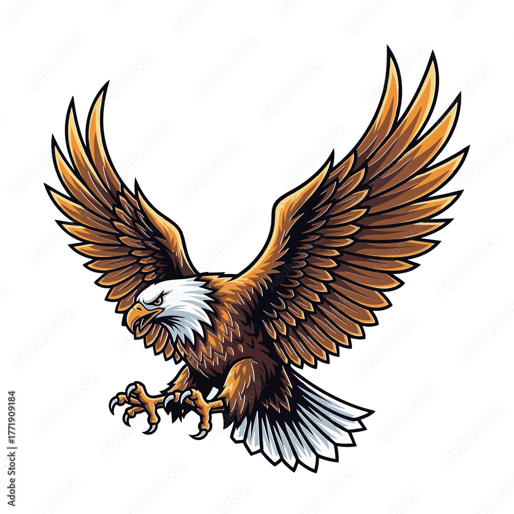 Obraz premium American Eagle Mascot Logo - Flat Design