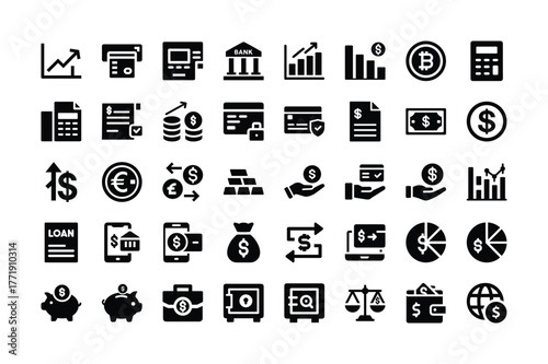 Set of finance and banking icons