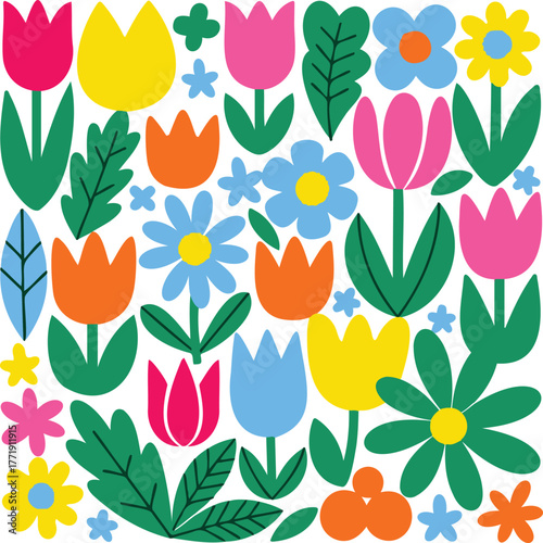 Elegant Vintage Botanical Vine and Flower Pattern