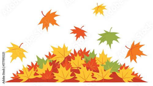 Autumn Leaves Pile Vector Illustration Fall Season Nature Design