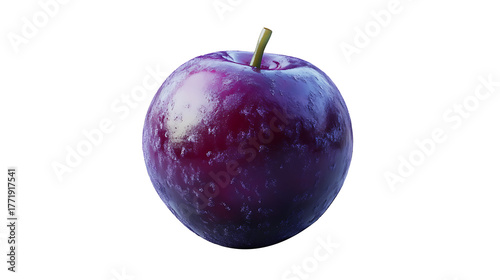 Fresh Wet Purple Apple Isolated on White Background PNG on Transparent Background