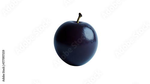 Healthy Purple Plum Fruit Isolated on Black Background PNG on Transparent Background